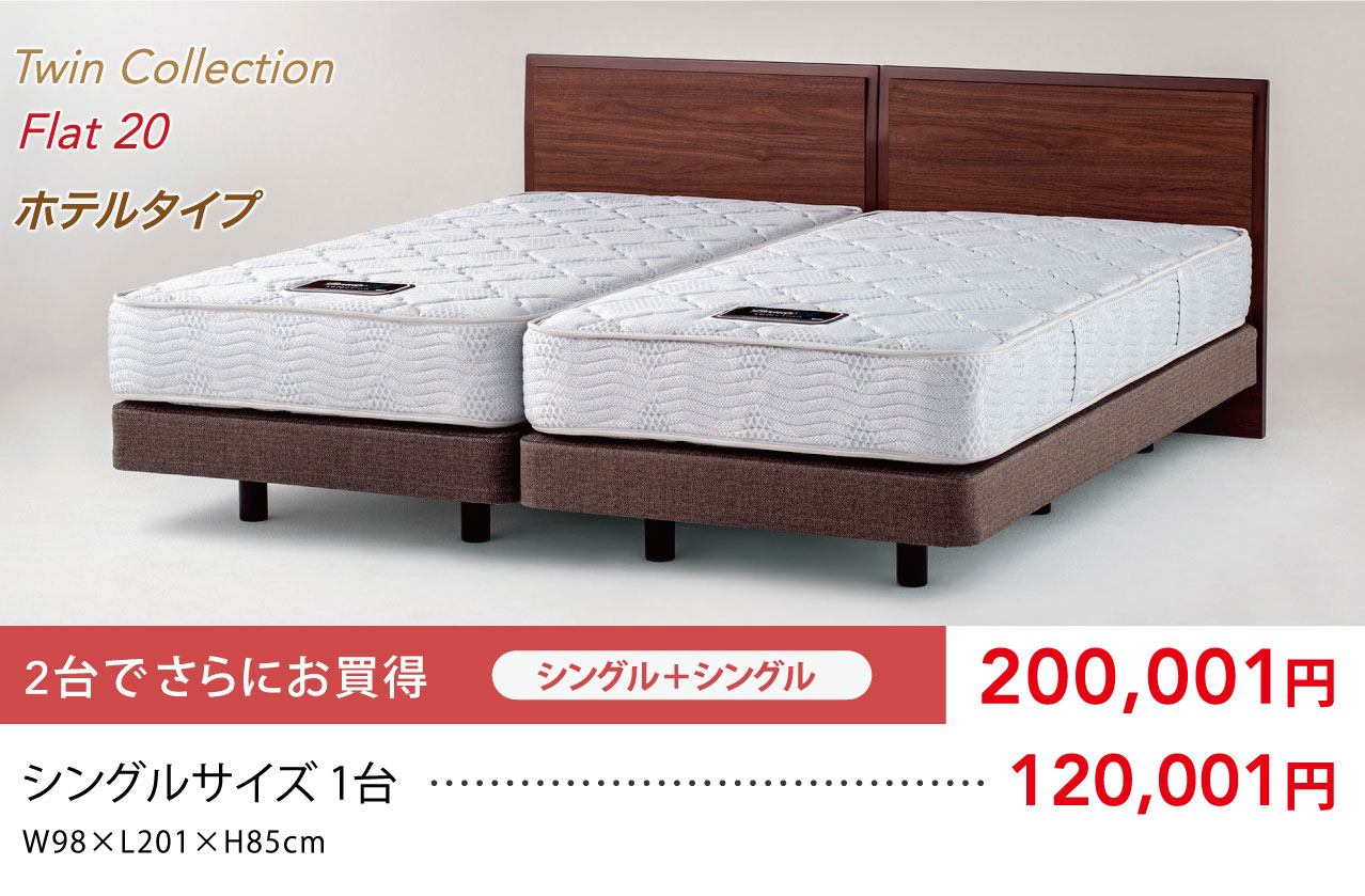 ホテルタイプシングルベッド2台でさらにお得200,001円 シングルサイズ120,001円